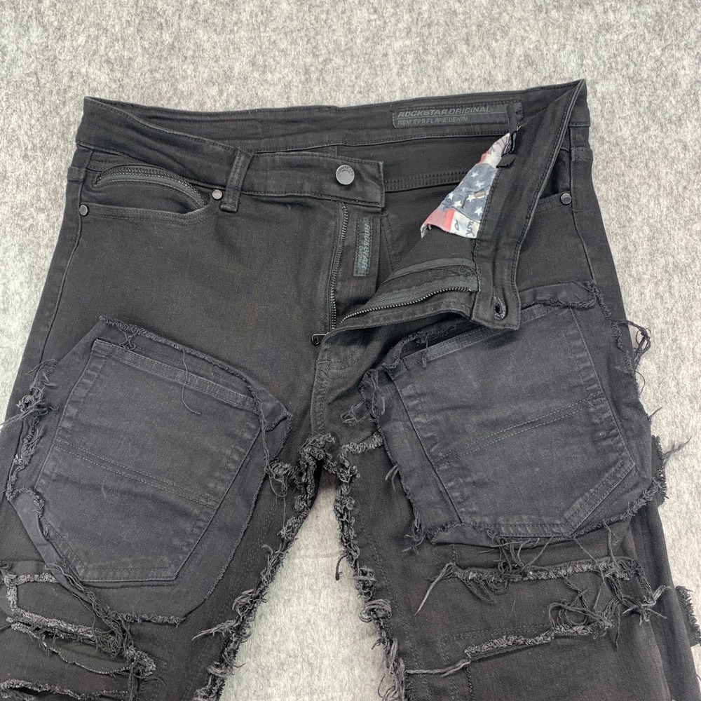 Rockstar Original Kayce Black Super Stacked Men's Jean - Size 38 - Picture 5 of 13
